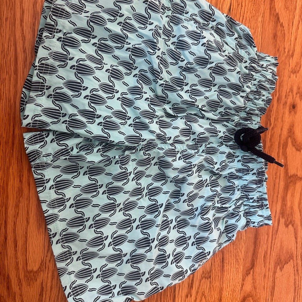 Vilebrequin Teal and Black Patterned Swim Shorts